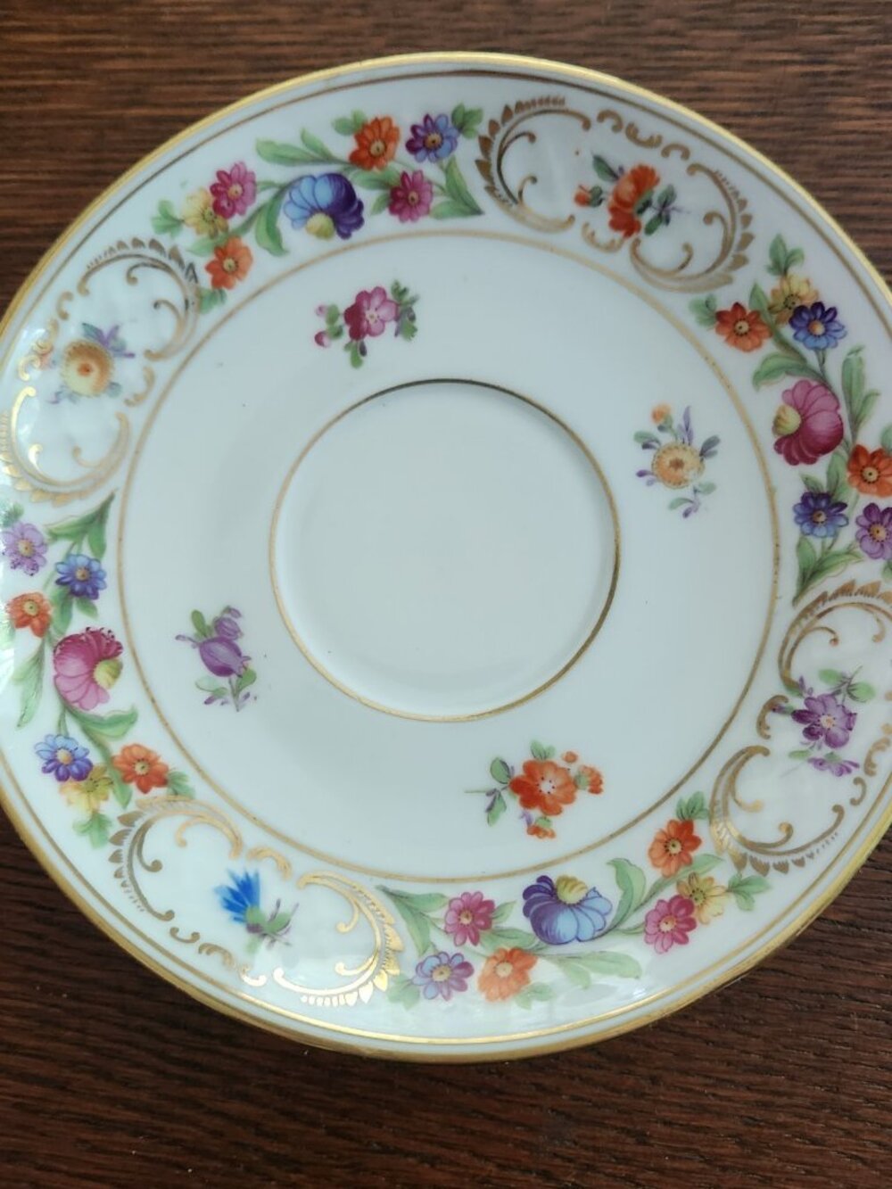 Schumann Bavaria Dresden Empress Chateau Flat Teacup Cup Saucer Set - Picture 2 of 5